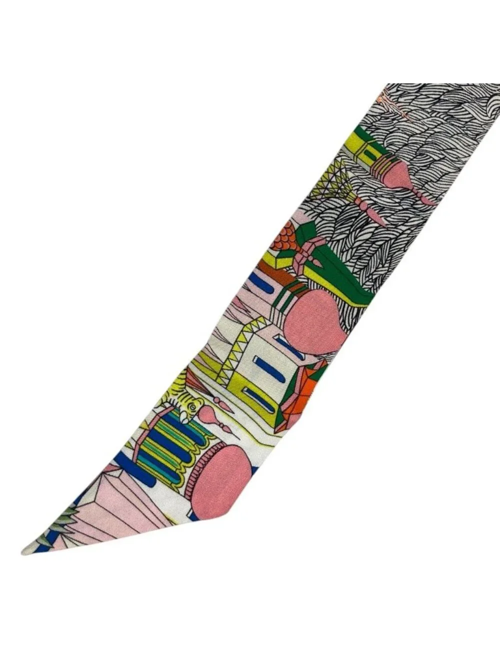Hermes Animapolis Twilly Ribbon Scarf Multicolor